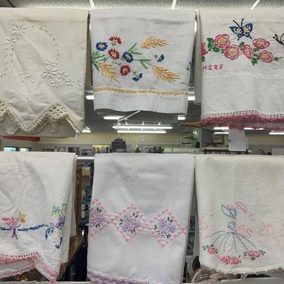 Embroidered pillowcases