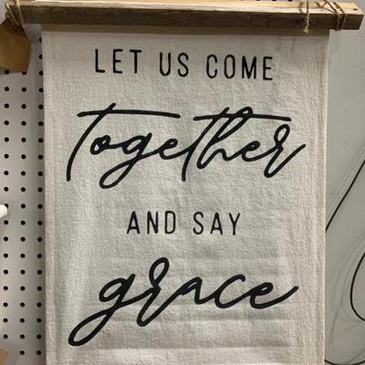 Let us come together and say grace cloth banner 