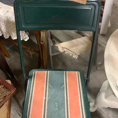 Vintage metal retro folding chair 