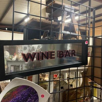 Wine bar mirror sign 