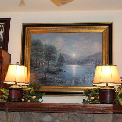 Red leather lamps