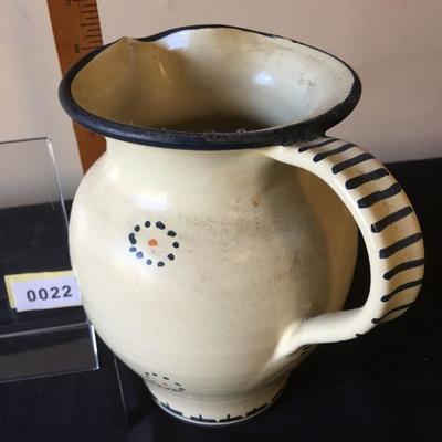 Hand painted Italian pottery pitcher