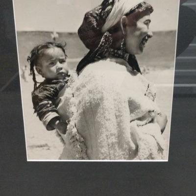 Woman with baby on her back print (A-210)