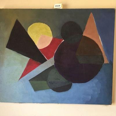 Vintage Original abstract painting on canvas