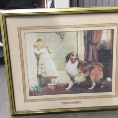 A special pleader painting of girl and dog (A-204)