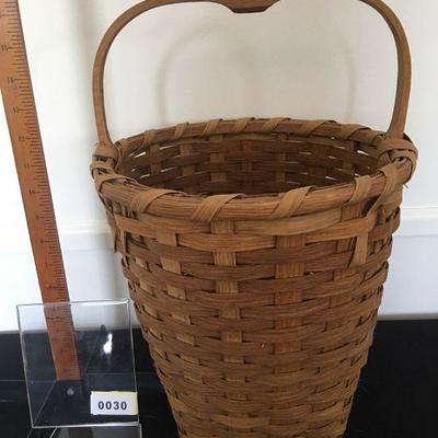 Tall Amish style basket with wooden handle