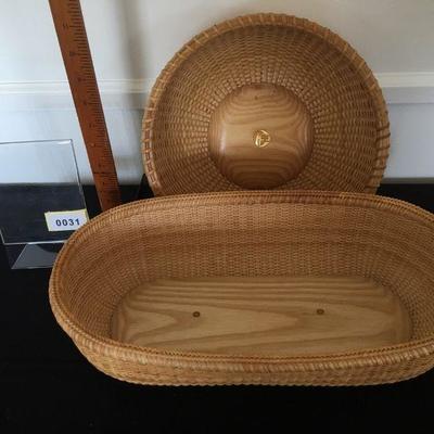 Vintage Nathan Taylor Nantucket Basket and Basketville Nantucket Basket