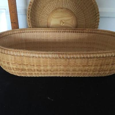 Vintage Nathan Taylor Nantucket Basket and Basketville Nantucket Basket