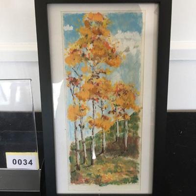 Ed Cooper Original watercolor of Colorado Aspens