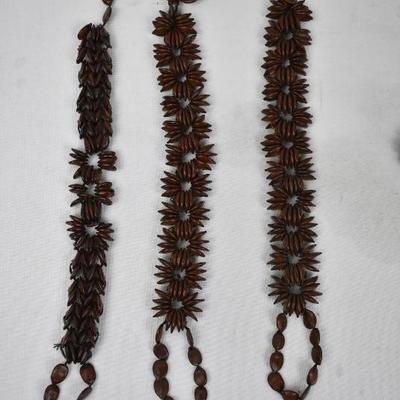 4 pc Wooden Beaded Jewelry: 3 Bracelets & 1 Pendant/key chain - Vintage