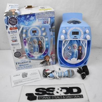 Disney Frozen II Karaoke with Snowflake Projector, Tested, Works, $68 Retail