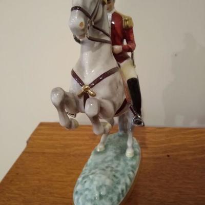 Antique West Germany Porcelain Soldier on Horse