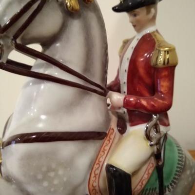 Antique West Germany Porcelain Soldier on Horse