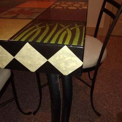 Lacquered Italian Bistro Table 4 Chairs