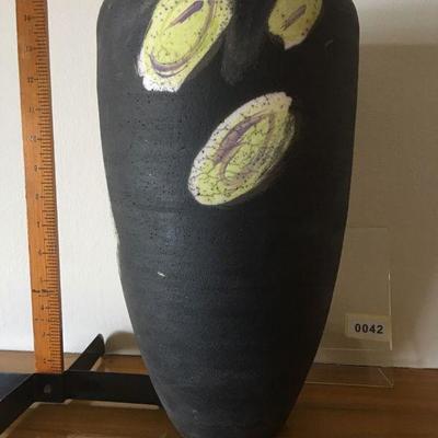 Large Barbara Harnack Raku Sculpural Vase with profile portrait