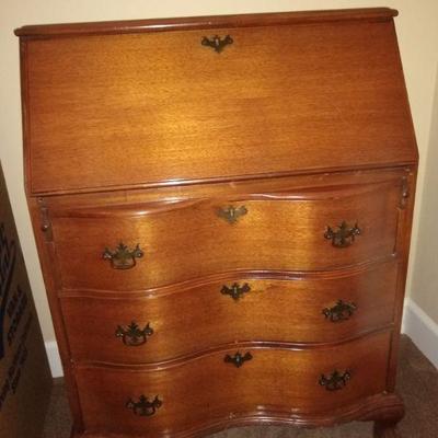 Antique English Letter Writing Desk With Key
