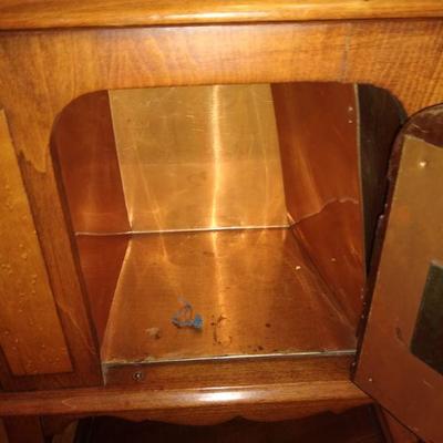 Antique Smokers Cabinet Copper Lined