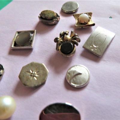 Jewel Stone Jewelry Tacks & Designer Lapel Pins Tie Clips LOT