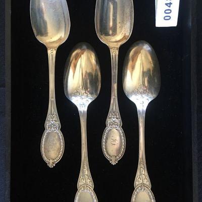 Antique Tiffany Sterling Serving Spoons Set of 4. 278 grams