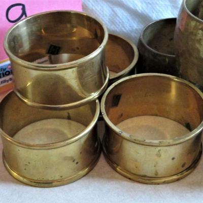 Vintage BRASS Napkins Holders (8) Made in INDIA LOT