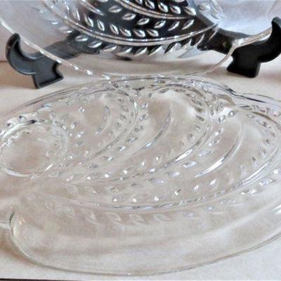 Mid Century Luncheon Plates Glass plate LOT of 2 floral edged