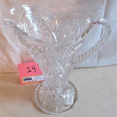 VINTAGE Pitcher Glass Vase 9