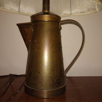 Vintage Brass Pitcher Lamp