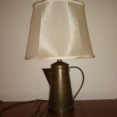 Vintage Brass Pitcher Lamp