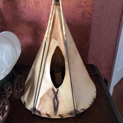 Two tepee lamps