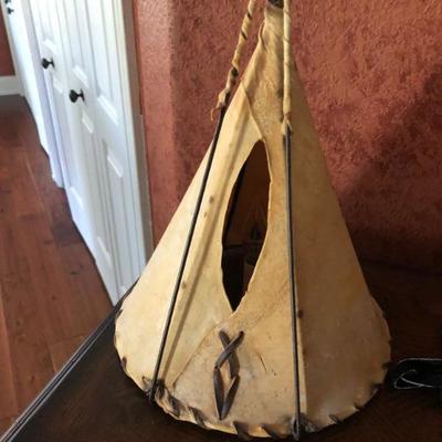 Two tepee lamps