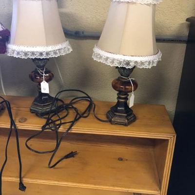 Lamps with lace