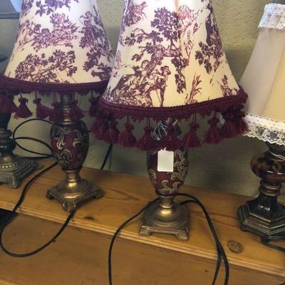 matching toile lamps