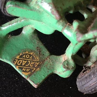 Vintage Arcade Tractor plow toy Original paint