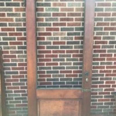 Pair Matching Victorian Turn of the Century Wooden Doors W/Glass