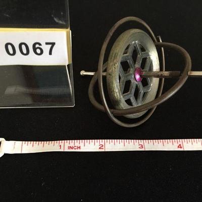 Vintage metal spinning top gyroscope