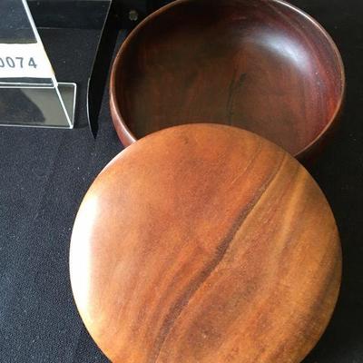 Lidded round artist made wooden box by Dan De Luz from milo wood