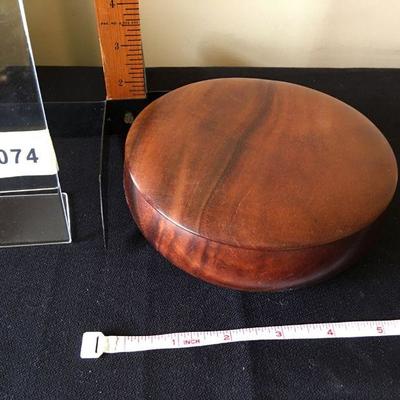 Lidded round artist made wooden box by Dan De Luz from milo wood