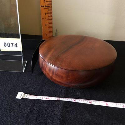 Lidded round artist made wooden box by Dan De Luz from milo wood