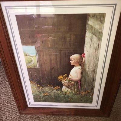 A Sehring framed little girl print