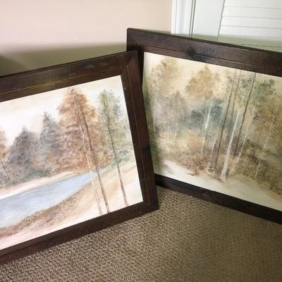 Forest scene artwork on canvas