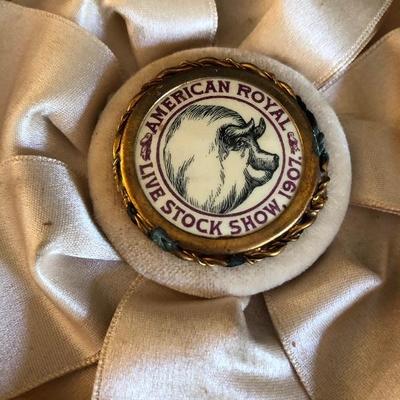 1907 Livestock Medal Award Ribbon American Royal Hog Livestock Show