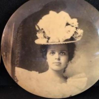 Lot of Three Large Victorian Portrait Photo Buttons