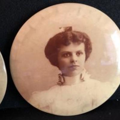 Lot of Three Large Victorian Portrait Photo Buttons