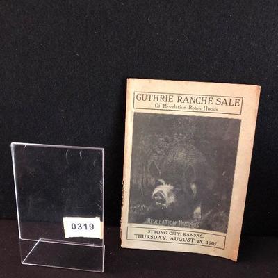 1907 Guthrie Ranche Sale of Relation Robin Hoods Strong City, Ks  Original Brochure 