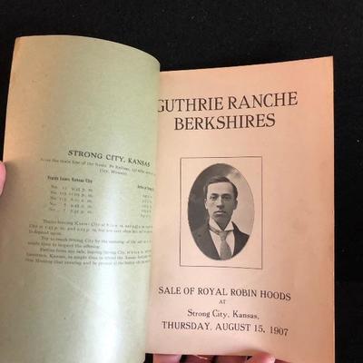 1907 Guthrie Ranche Sale of Relation Robin Hoods Strong City, Ks  Original Brochure 