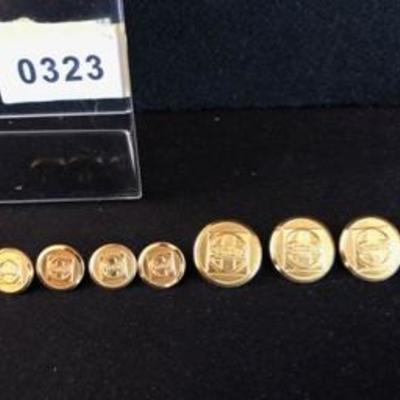 Lot of 8 Antique Santa Fe Railroad Buttons