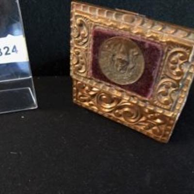 Antique Hand-Worked Mexican Copper Stamped Catholic Jesus Christ Rosary Box 