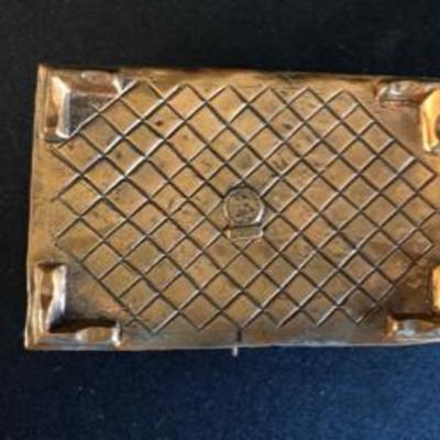 Antique Hand-Worked Mexican Copper Stamped Catholic Jesus Christ Rosary Box 