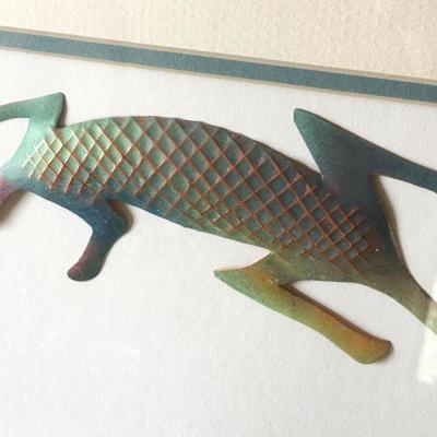 Michael Anton Bruckdorfer dimensional copper gecko artwork Framed and Inhabited