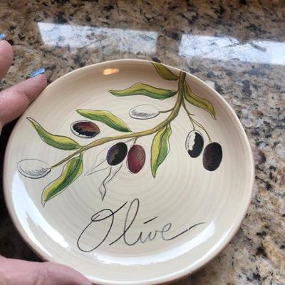 Olive plate by pottery barn 